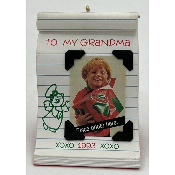 1993 Hallmark To My Grandma Photo Holder Ornament SKU U108 - Picture 2 of 5